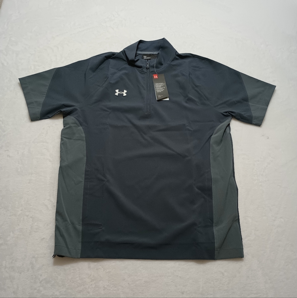 New Under Armour Mens Gray Squad Storm Tech ¼ Zip Pullover Small - Medium